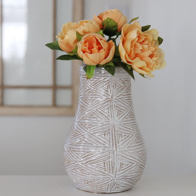 Weave Finish Stoneware Vase