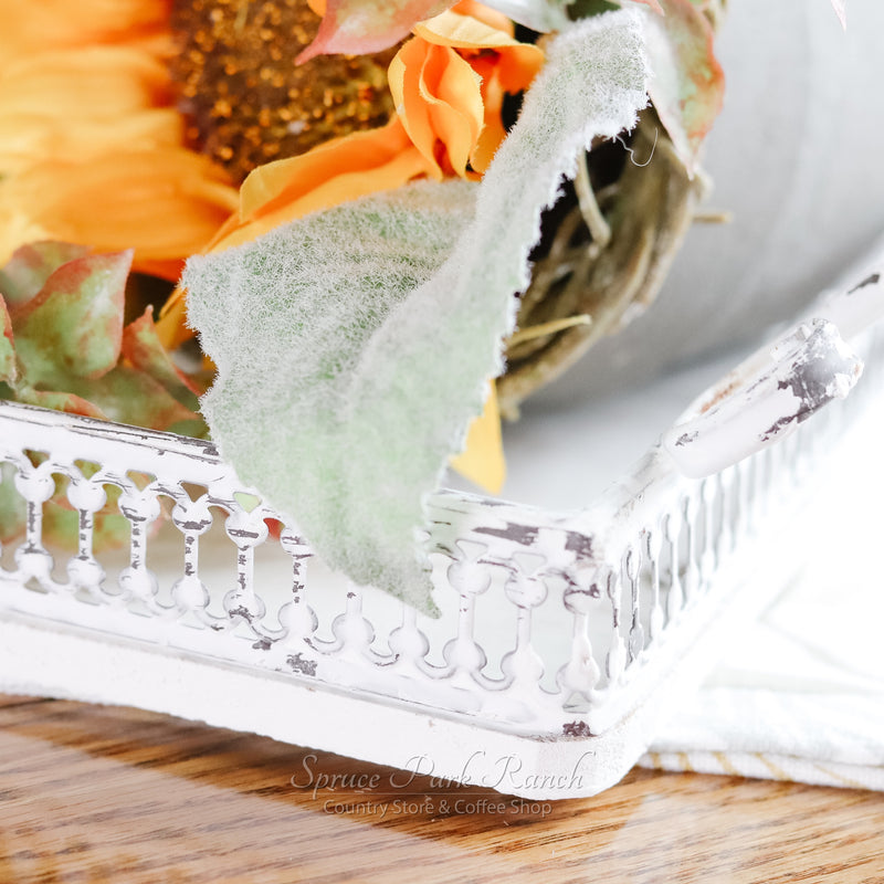 Rectangle Distressed Whitewash Tray
