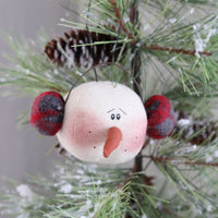Tea Dyed Snowman Ornament