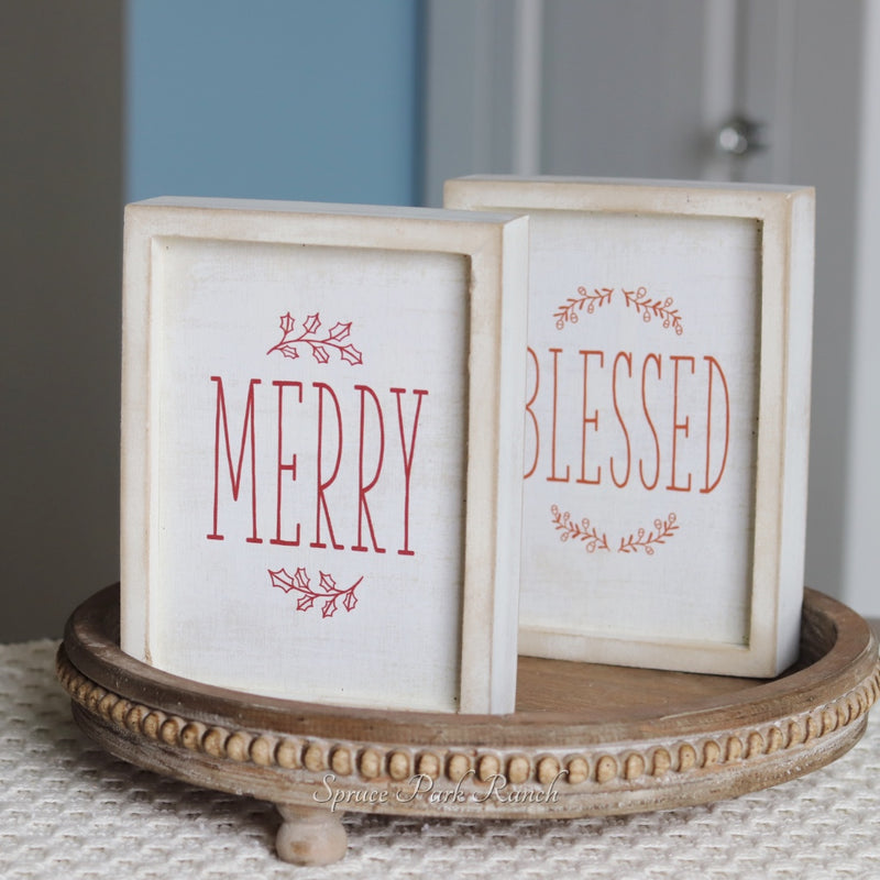 Reversible Blessed Merry Sign