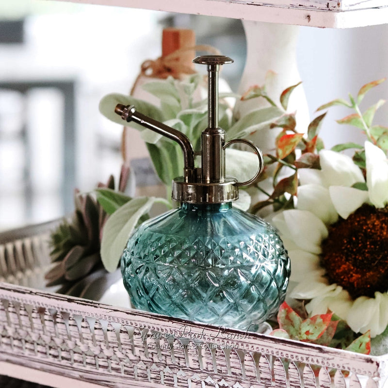 Deep Turquoise Glass Plant Mister