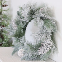 Snowy Frosted Pine and Cone Greenery Collection