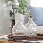 Textured Hand Blown Glass Bottle