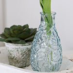Blue Textured Glass Vase