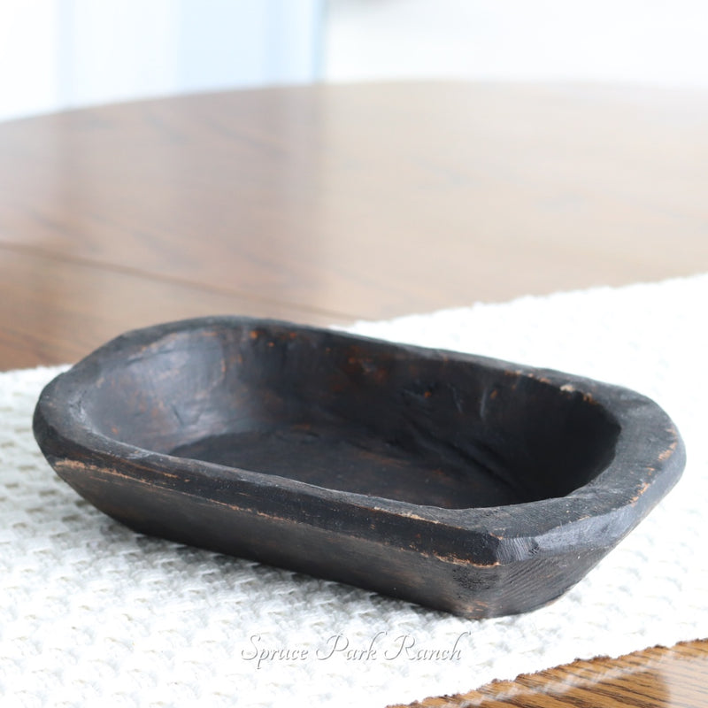 Petite Wood Dough Bowl Black
