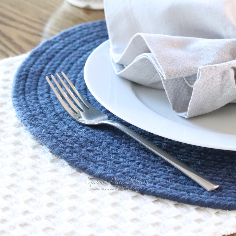 Placemat Essex Round Navy