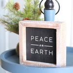 Reversible Wood Home and Peace Sign