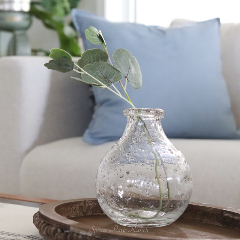 Textured Hand Blown Glass Bottle