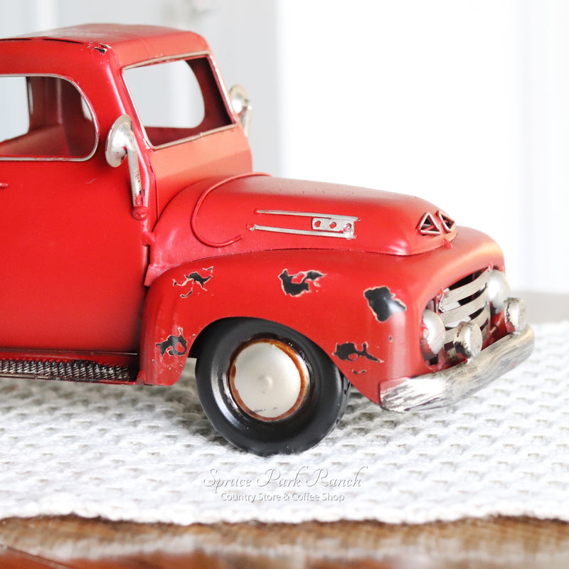 Metal Truck Planter Red