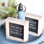 Reversible Wood Home and Peace Sign