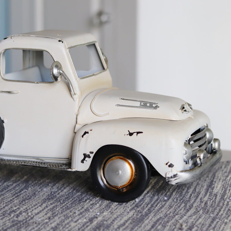 Metal Truck Planter White