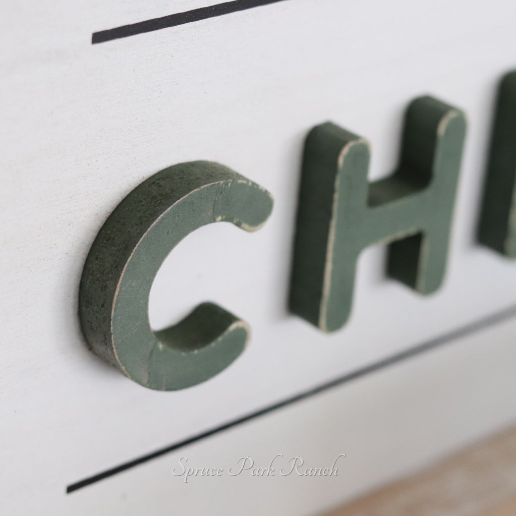 Reversible Wood Christmas and Winter Sign