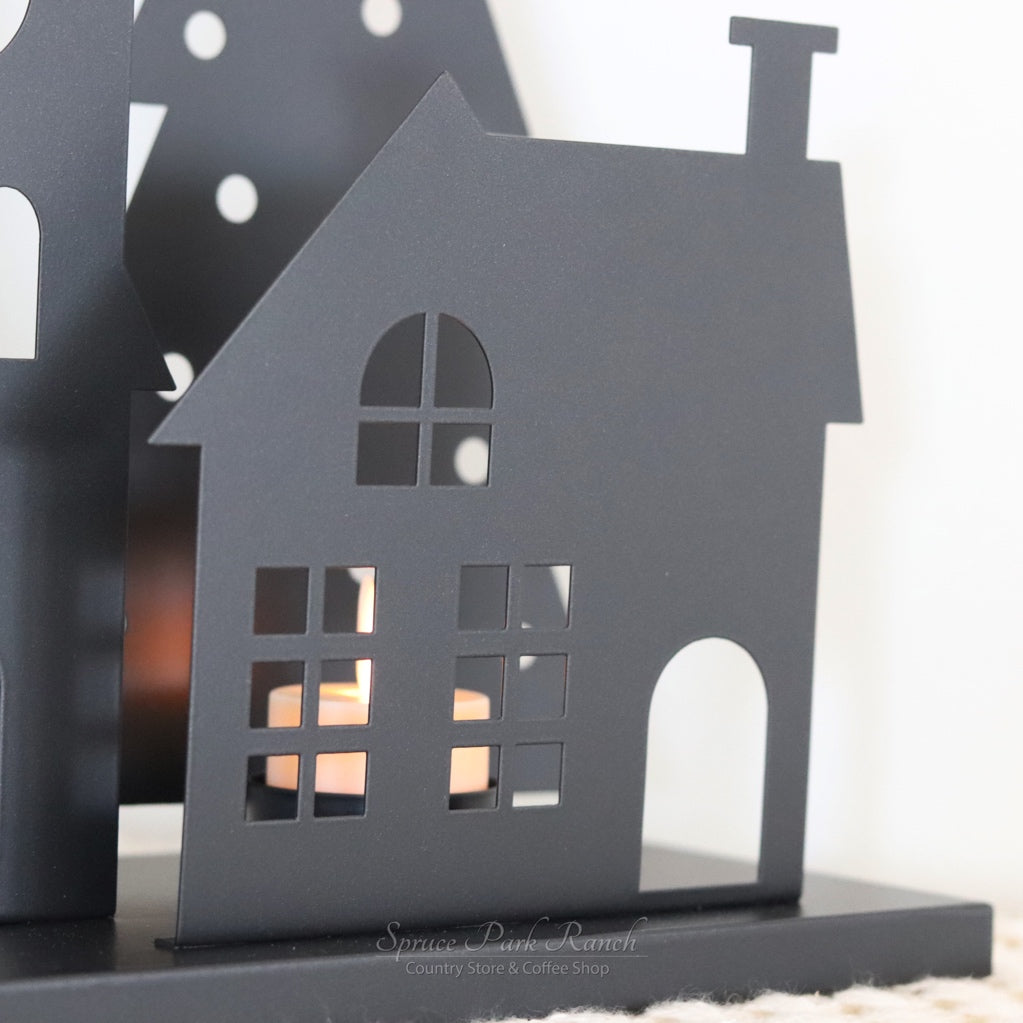 Village Candle Holder Black