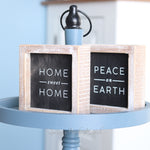 Reversible Wood Home and Peace Sign