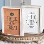 Reversible Hello Autumn Trick or Treat Sign