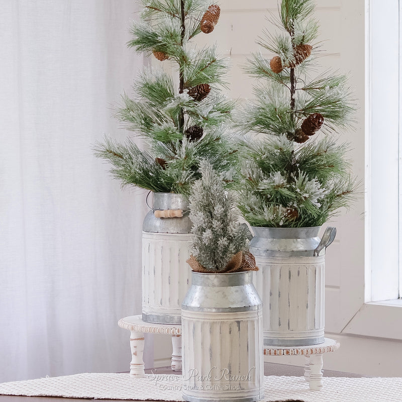 Galvanized Distressed Whitewashed Container Collection