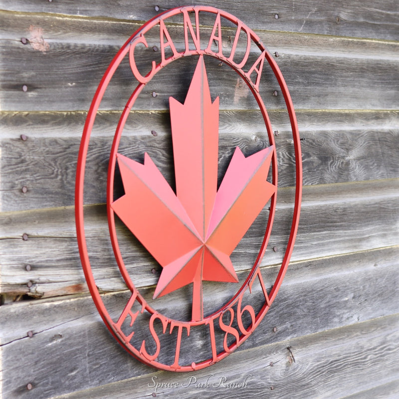Canada Est. 1867 Metal Circle Sign