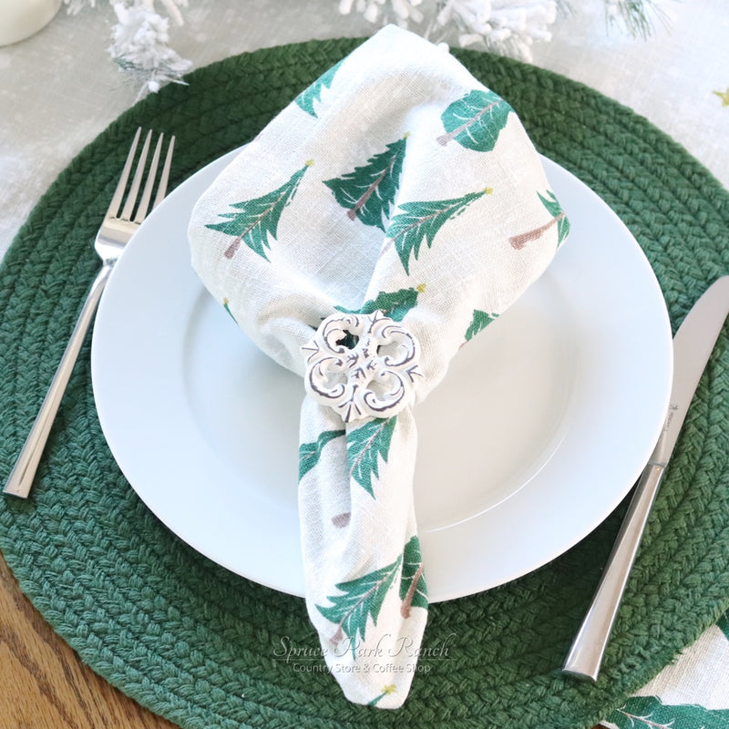 Placemat Essex Round Green