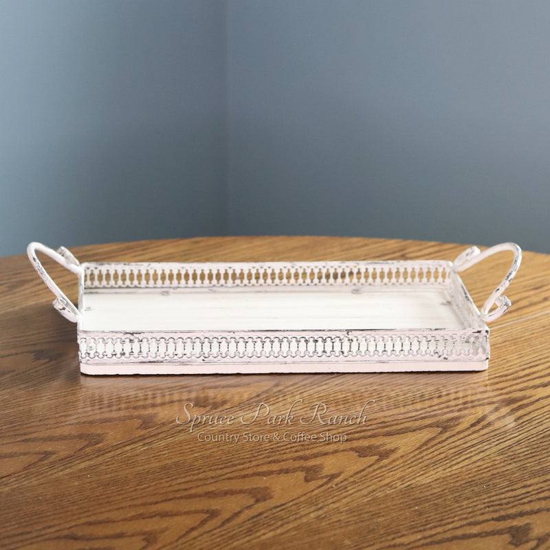 Rectangle Distressed Whitewash Tray