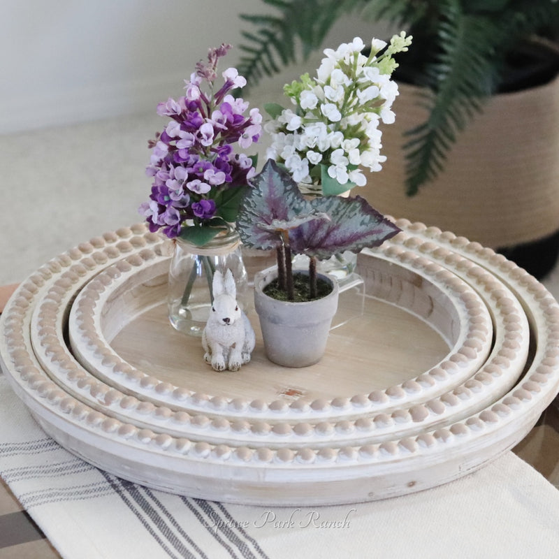Palermo Whitewashed Round Tray