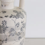 Vintage Grey Floral Ceramic Crackle Vase
