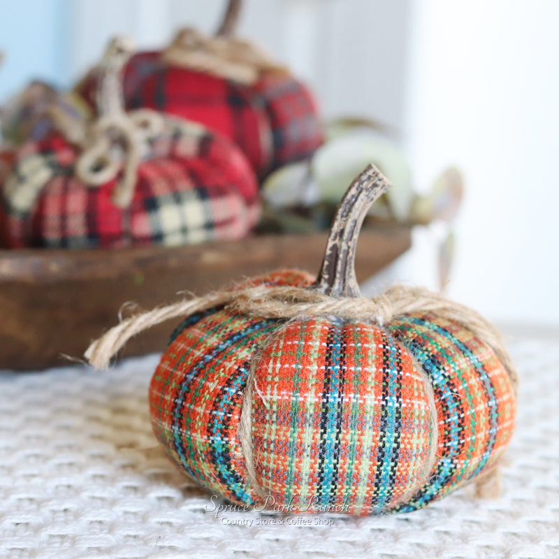 Plaid Fabric Pumpkin