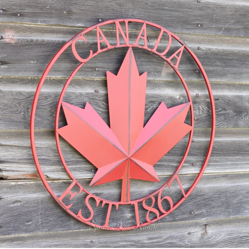 Canada Est. 1867 Metal Circle Sign