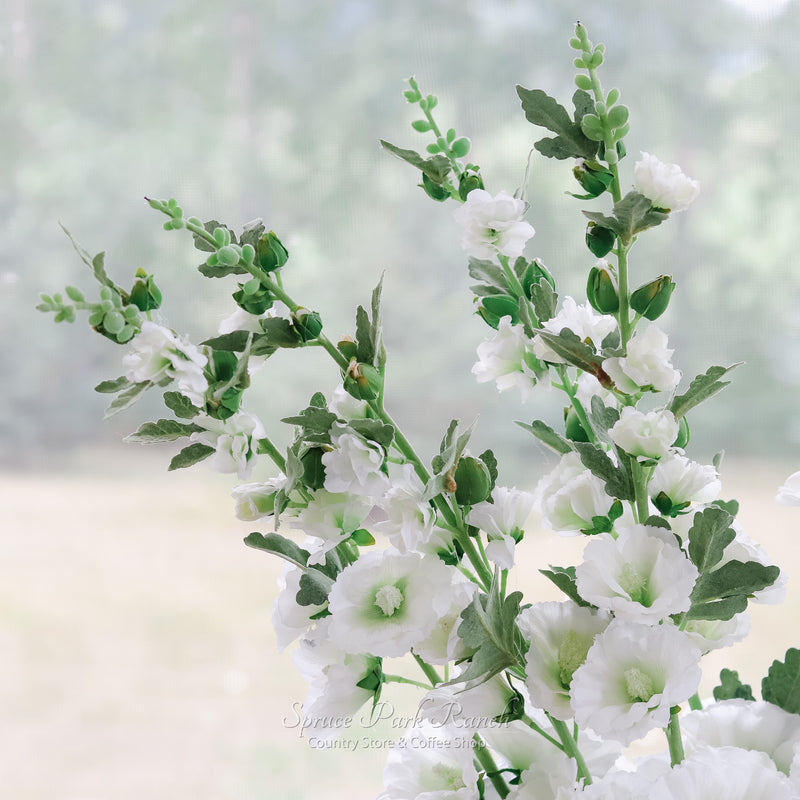 Hollyhock Stem White 43"