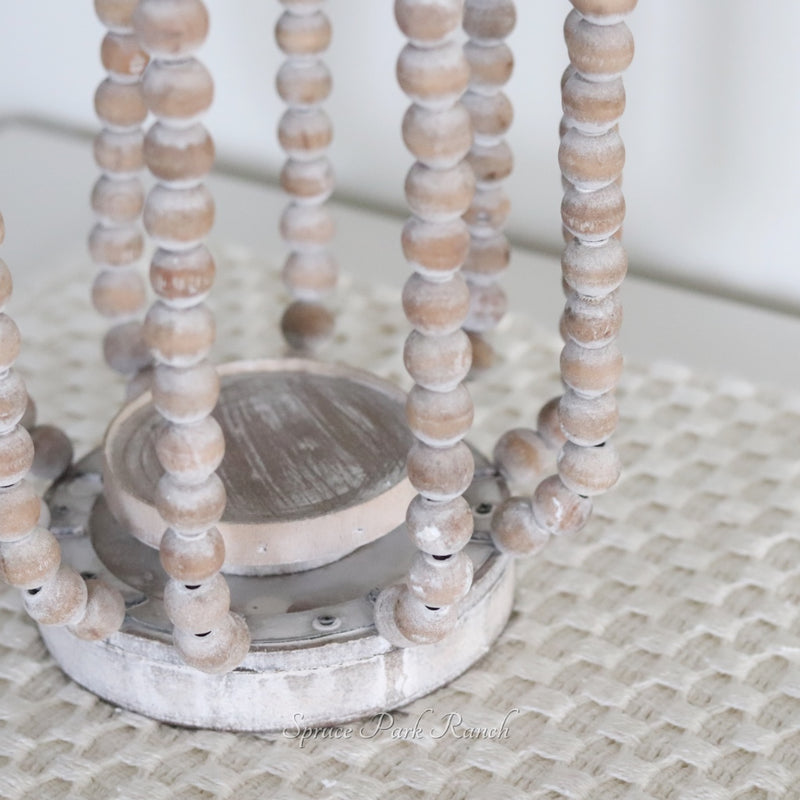 Amalfi Beaded Lantern Natural