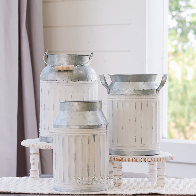 Galvanized Distressed Whitewashed Container Collection