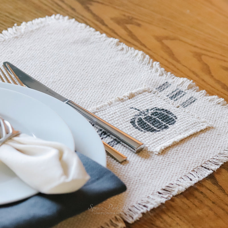 Farmhouse Pumpkin Stripe Placemat