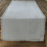 Fringed Table Runner Blue Mist