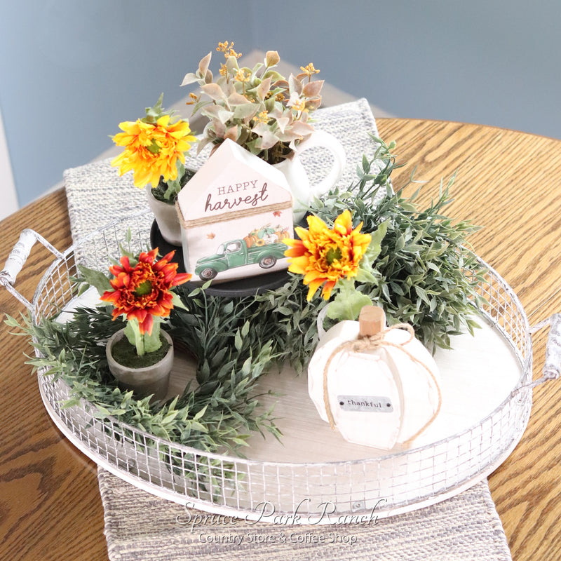 Oval Whitewash Serving Tray