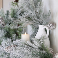 Snowy Frosted Pine and Cone Greenery Collection
