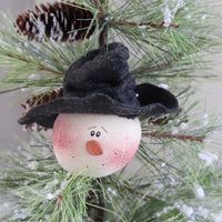 Tea Dyed Snowman Ornament