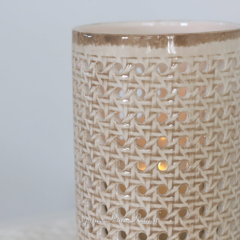 Bamboo Look Ceramic Vase