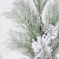 Frosted Glitter Mixed Pine Pick with Cone