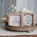 Reversible Wood Sign Pumpkin and Spooky