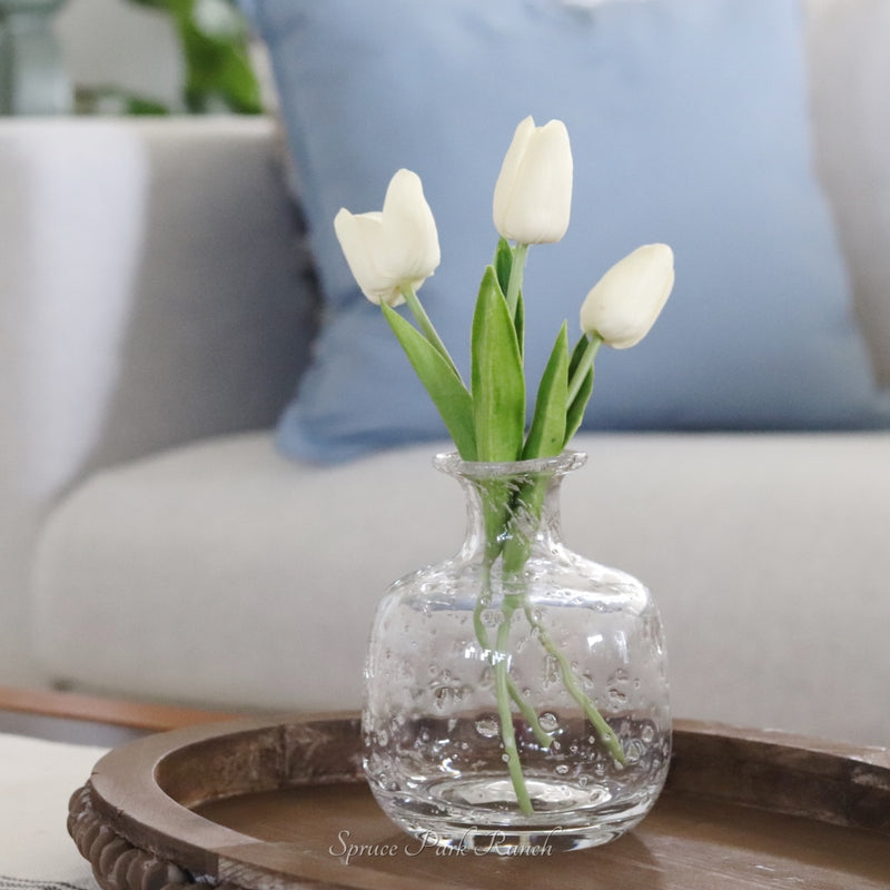 Textured Hand Blown Glass Bottle