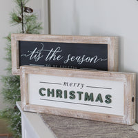 Reversible Wood Christmas and Winter Sign