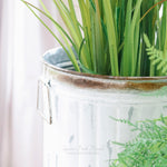 Galvanized Distressed Whitewashed Pail Container