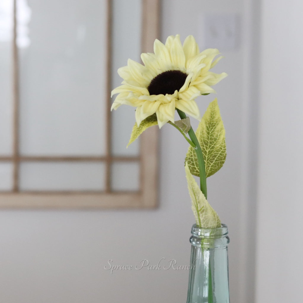 Soft Yellow Sunflower Stem Real Touch 21"