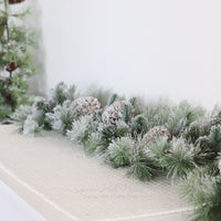 Snowy Frosted Pine and Cone Greenery Collection