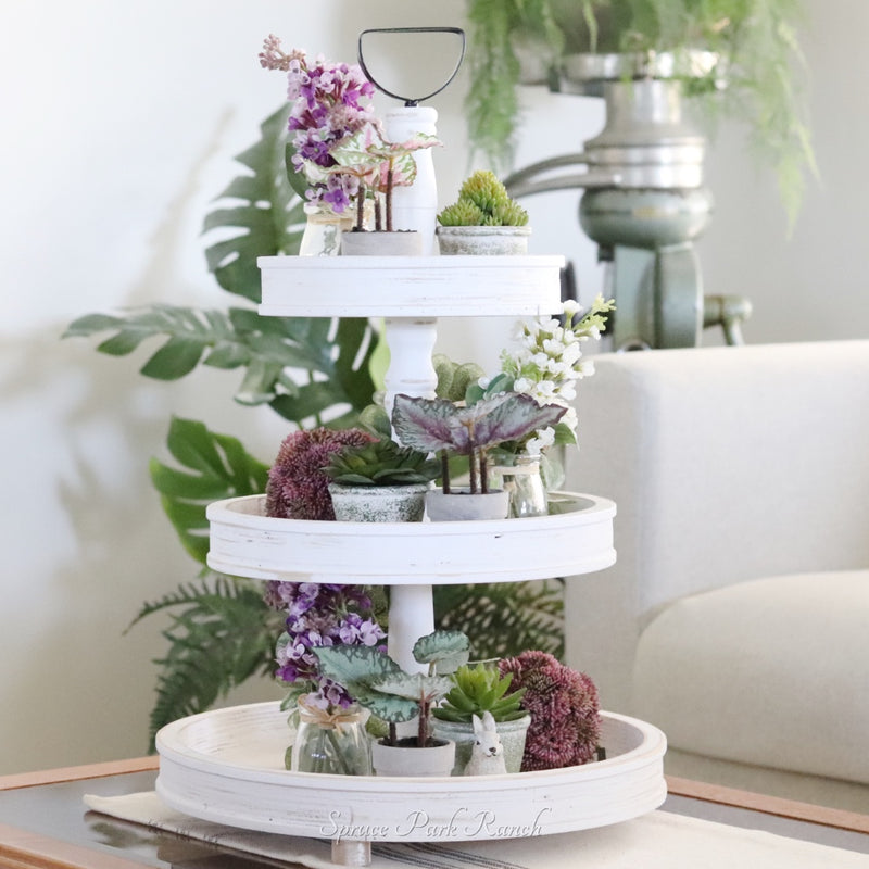 Ezra Three Tiered Tray White