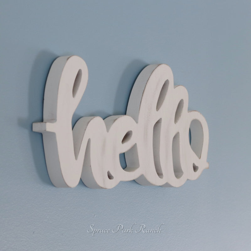 Cutout Hello Sign