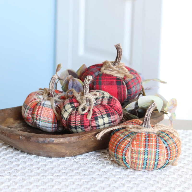 Plaid Fabric Pumpkin