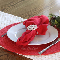 Placemat Essex Round Red