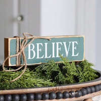 Wood Christmas Block with Jute