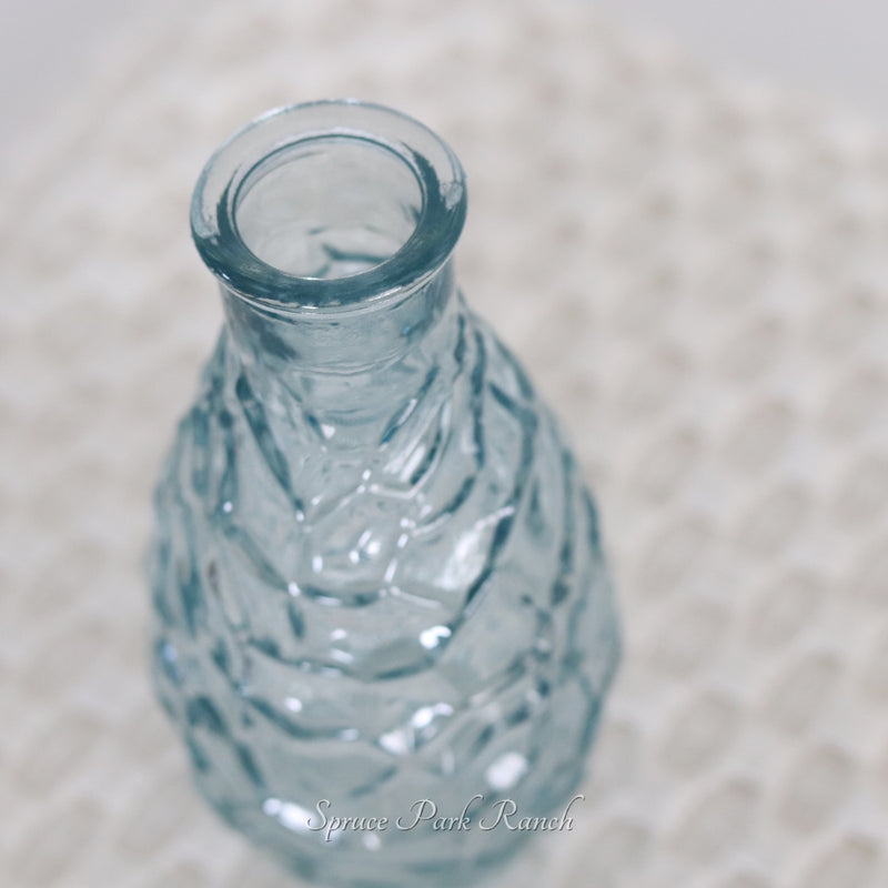 Blue Textured Glass Vase