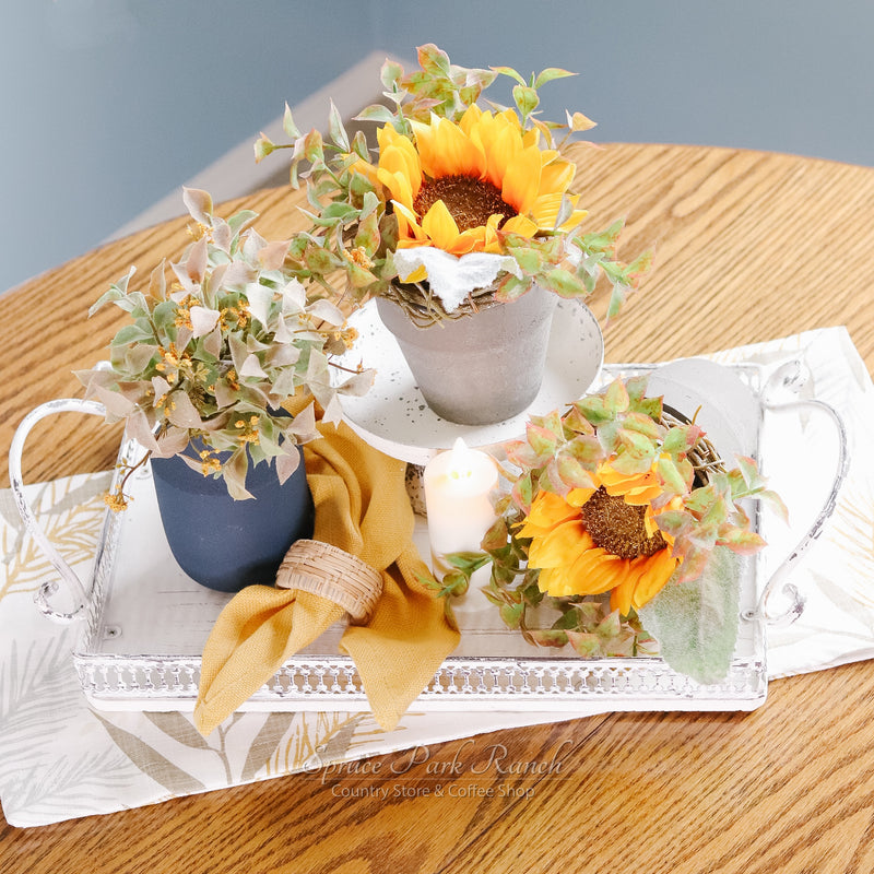 Rectangle Distressed Whitewash Tray